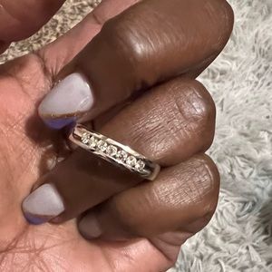 Certified 14 Carat Men’s White Gold Tapered Wedding Band, Size 13